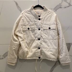 Westbound Cream Bomber Jacket with Black Buttons
